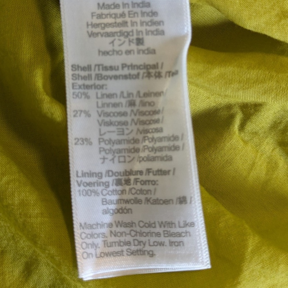 Madewell Annamarie Mini Babydoll Dress Size 0 Citrus Lime Green Puff Sleeve - Picture 11 of 13